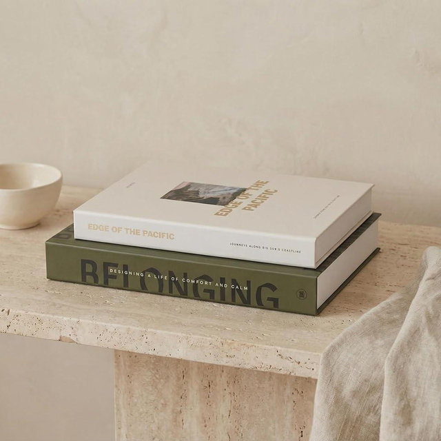 Beautiful Decorative Books - Set of 2 Boxes Enhance Your Coffee Table, Bookshelf or Mantel Shelf Decor - Aesthetic Fake/Faux Books for Modern Home Decoration, Photo Storage and as a Keepsake Box