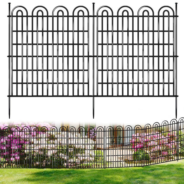 15 Panels Tall Garden Animal Barrier Fence, 33 in(H) X 36.8 ft(L) No Dig Decorative Garden Fence Outdoor for Yard, Heavy Duty Rustproof Metal Edging Border for Dog, Rabbits