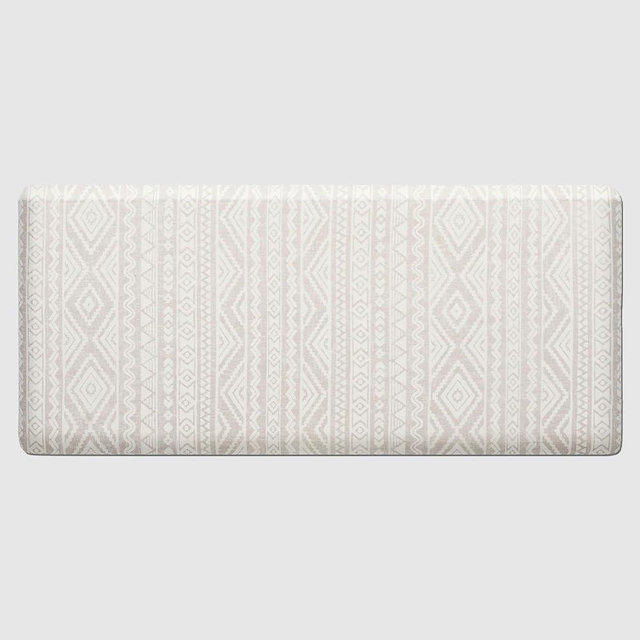 FRESHMINT Boho Kitchen Mat 0.47" Thick Anti-Fatigue Cushioned Kitchen Mats 17.3"x39" for Floor, Waterproof Non Slip Comfort Standing Mat Kitchen Rug for Kitchen Decor Sink Office, Oatmeal Beige