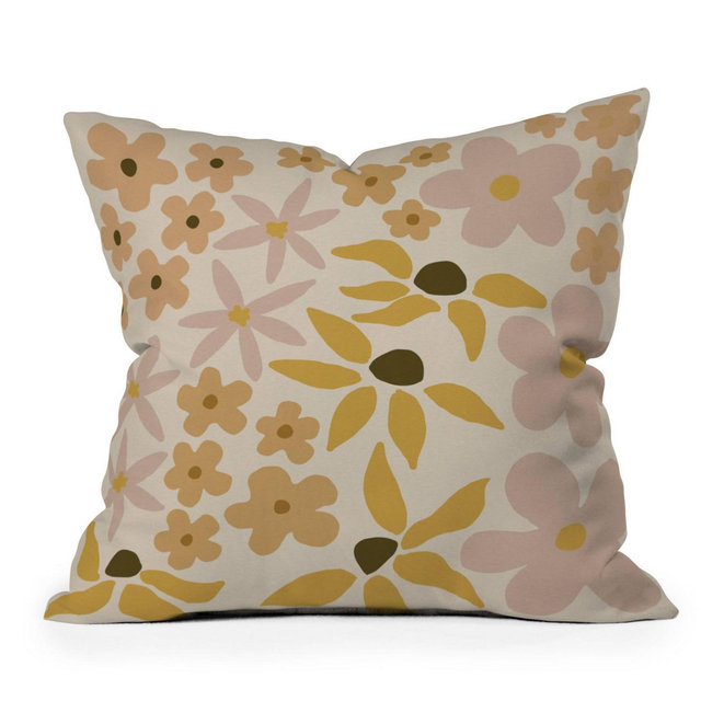 18" x 18" Urban Wild Studio Black Coffee Morning Tan Outdoor Throw Pillow - Deny Designs