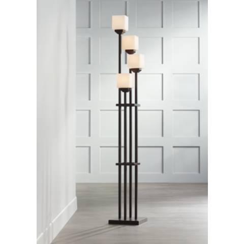 Light Tree Four Light Bronze Torchiere Floor Lamp
