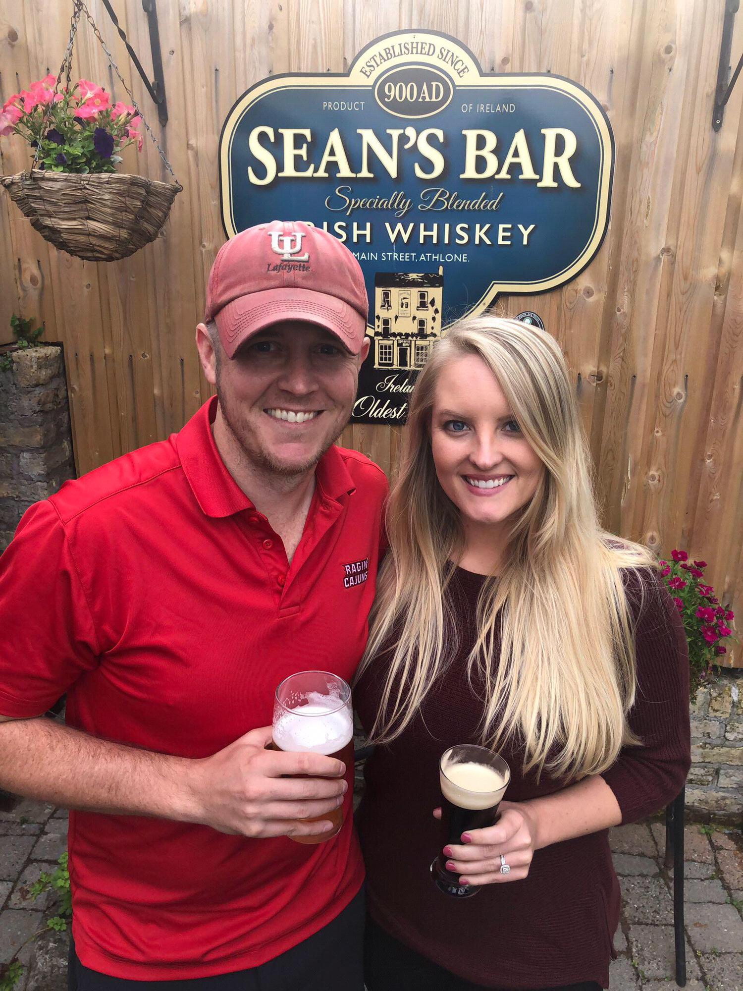 Enjoying a pint at Sean's, the oldest bar in Ireland.