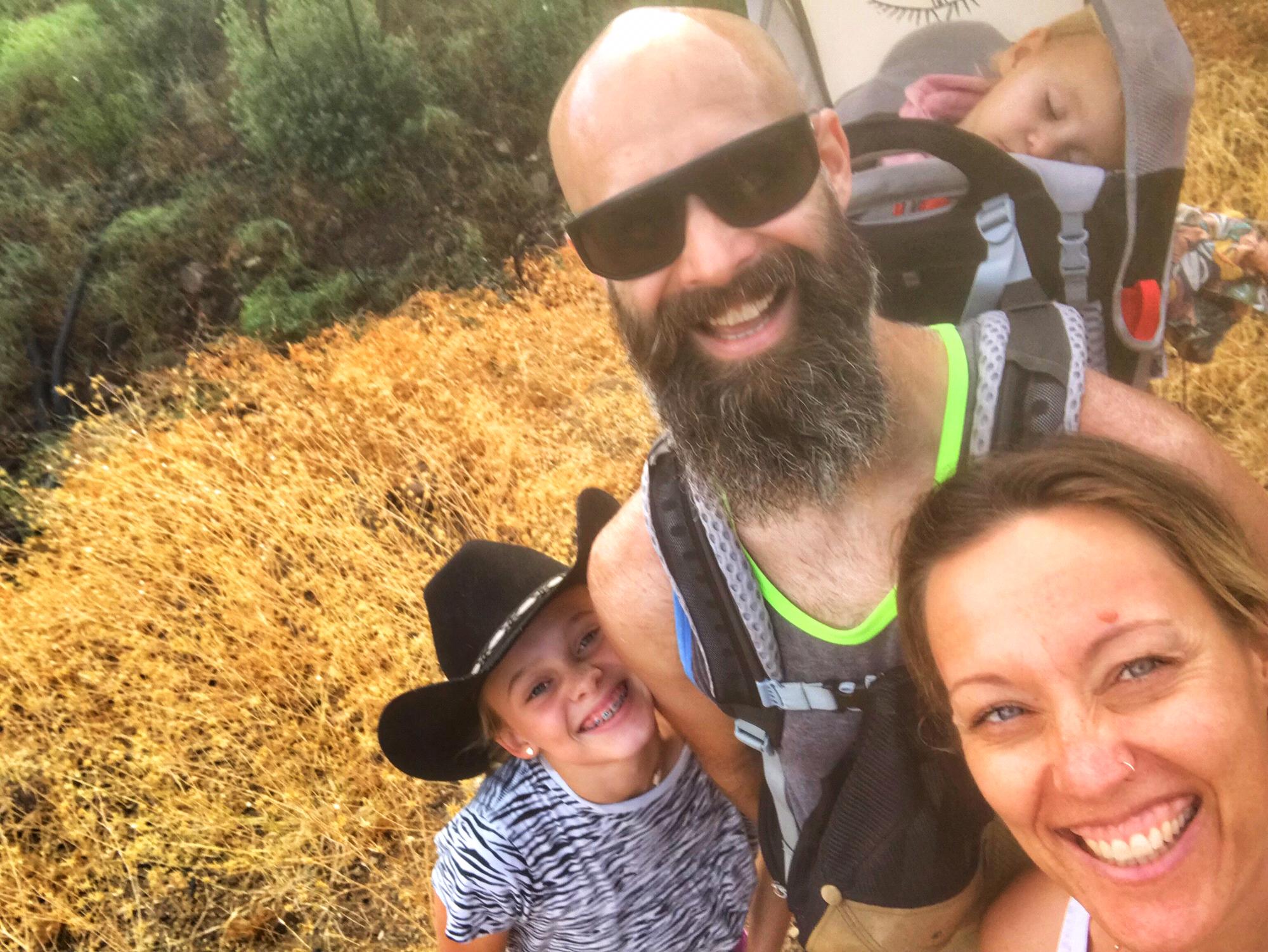 Family hiking is the best hiking. Somewhere in the Ojai mountains.