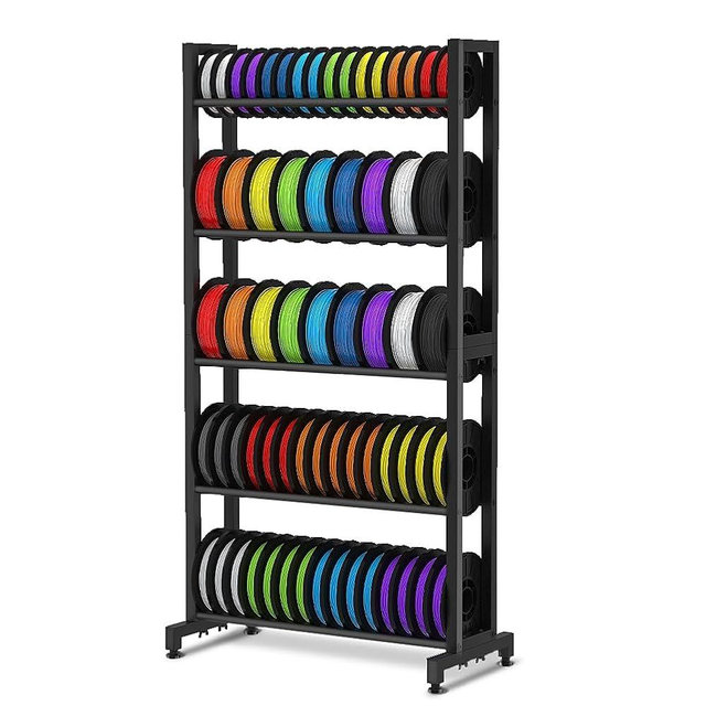 gostle 3D Printer Filament Storage Rack, Heavy-Duty 5-Tier Organizer for 3D Printing Spools, Large Capacity Holder for 3D Printing Rolls