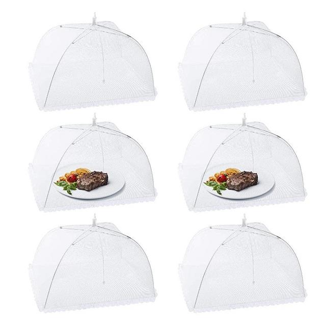 Homealexa Mesh Food Nets Fruit Cover Net 6 Pack, 17 Inch Large and Strong Collapsible Mesh Cake Covers Net, Mesh Food Covers Umbrella for Keeping Out Flies Bugs Mosquitos Food Cover Net