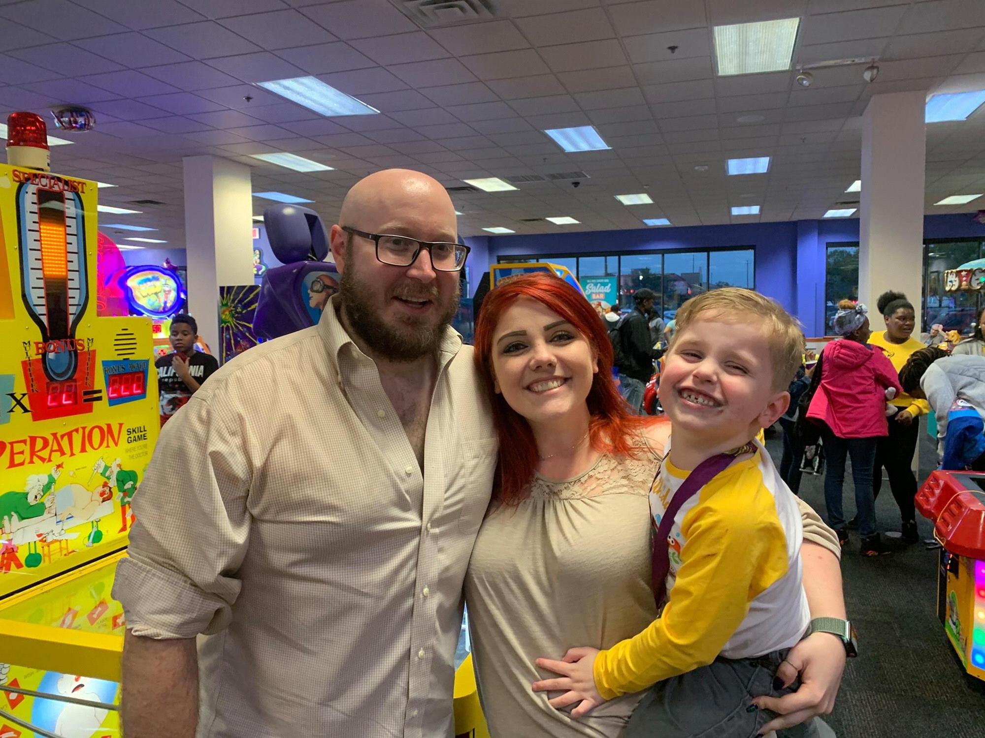 Rodger’s 4th Birthday Party at Chuck E. Cheese, which was where we brought him the first time he hung out with Steve !