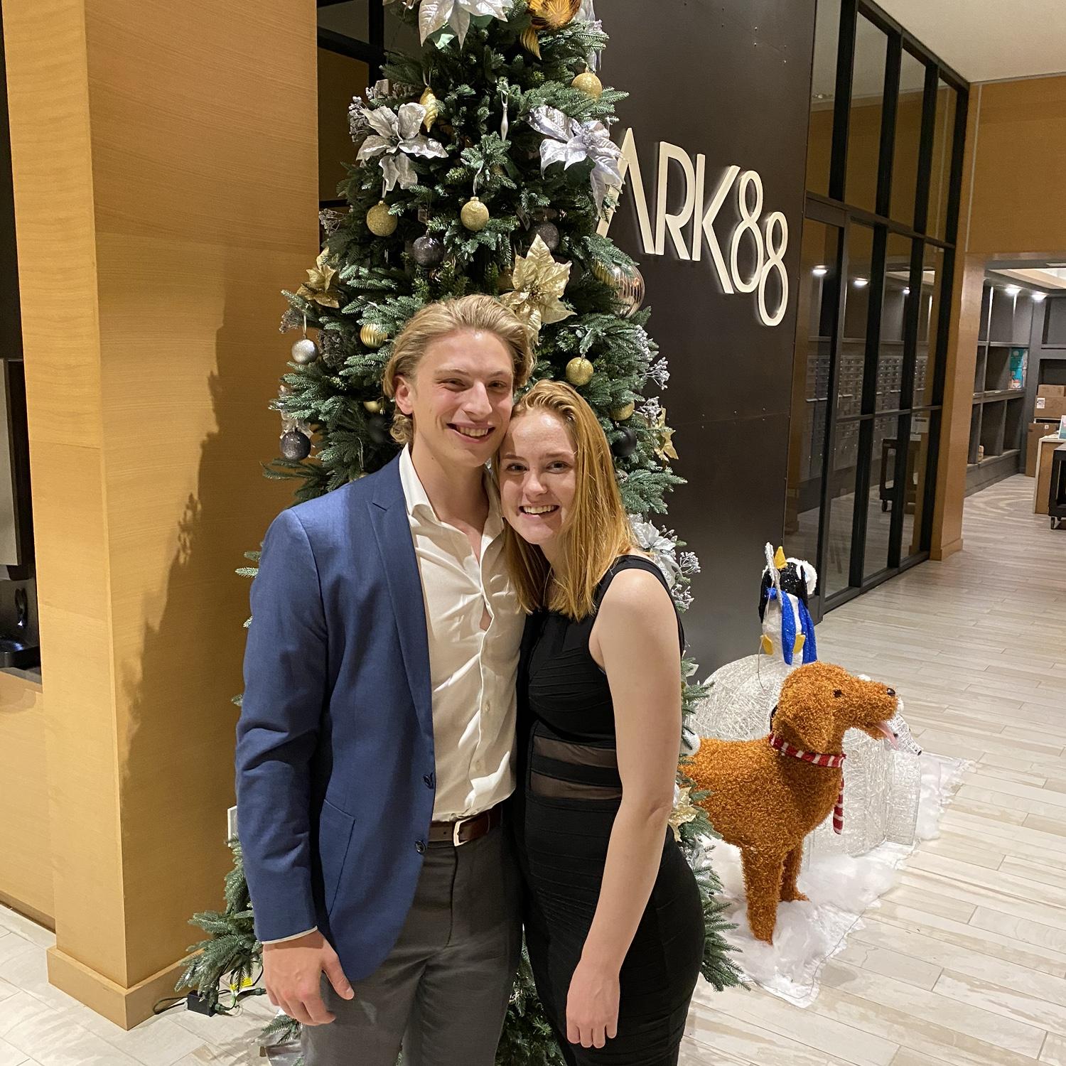Our first Christmas party together - December 2019.