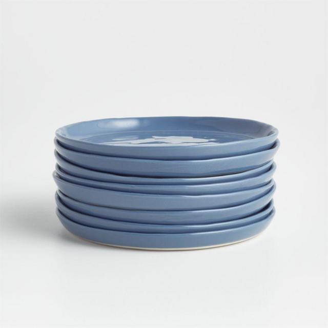 Mercer Denim Appetizer Plates, Set of 8