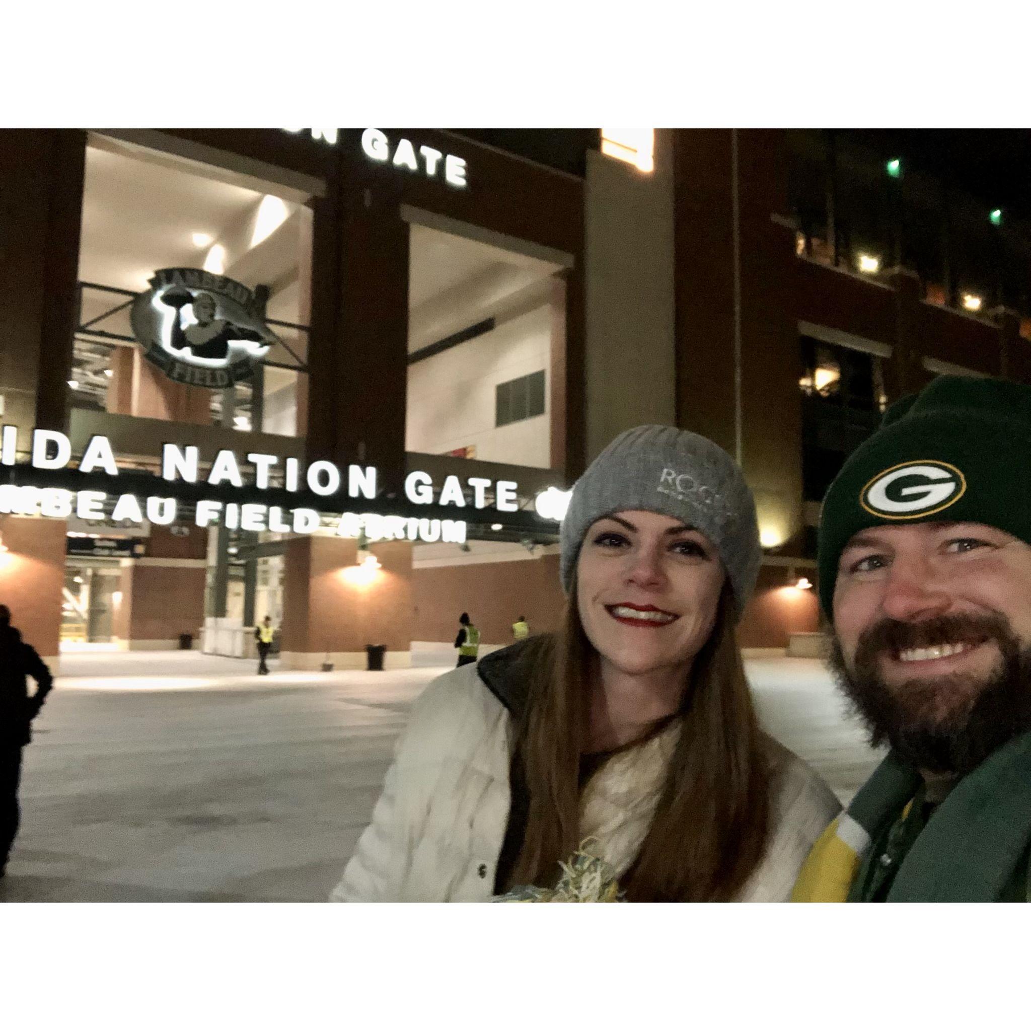 Natasha's first Packer's game!