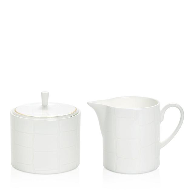 Domenico Vacca by Prouna Alligator White Sugar Bowl & Creamer Set