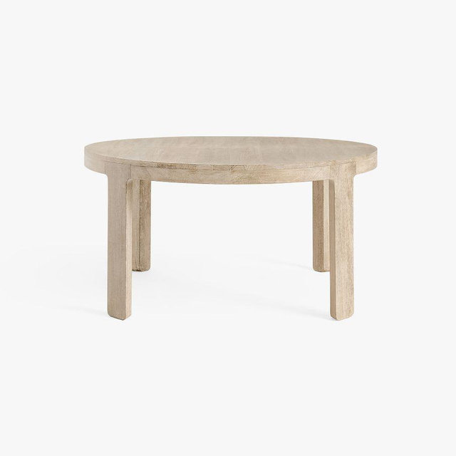Aptos Round Extending Dining Table, Sandwash, 50"-74"