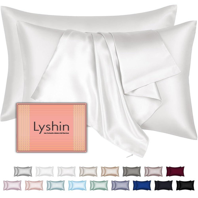 Mulberry Silk Pillow Cases 2 Pack Queen Size 20x30 Inches with Hidden Zipper, Ultra Smooth and Soft Breathable Cooling Silk Satin Pillowcase Set of 2, Better for Hair and Skin, Gifts for Women Men