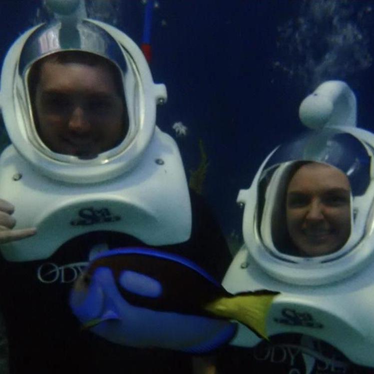 This was the way we celebrated our two year anniversary - underwater diving with marine life!