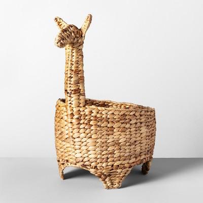 21.8" x 11.4" Decorative Water Hyacinth Llama Basket Natural - Opalhouse™