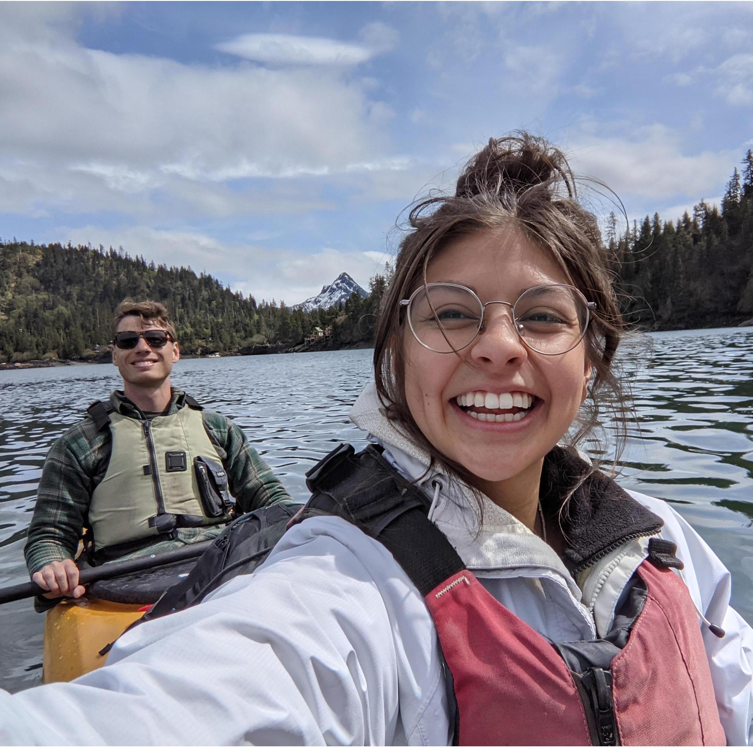 Mason's parents told us once that kayaking together was a good way to test our communication... So we drove 10 hours to Homer and kayaked in the Kachemak Bay! (we passed)