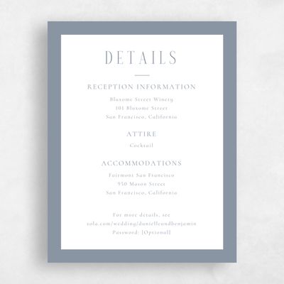 Grey Bordered Wedding Enclosure - Ciel