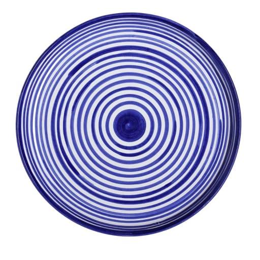 Set of 4 Taverna Concentric Blue Dinner Plates