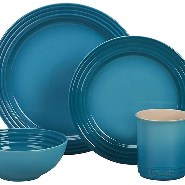 Le Creuset PGWSV16-0317 Stoneware Dinnerware Set, 16 Piece, Caribbean