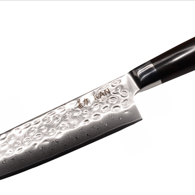KAN Core 8-inch Chef Knife (Hammered VG-10 Blade, Ebony wood handle)