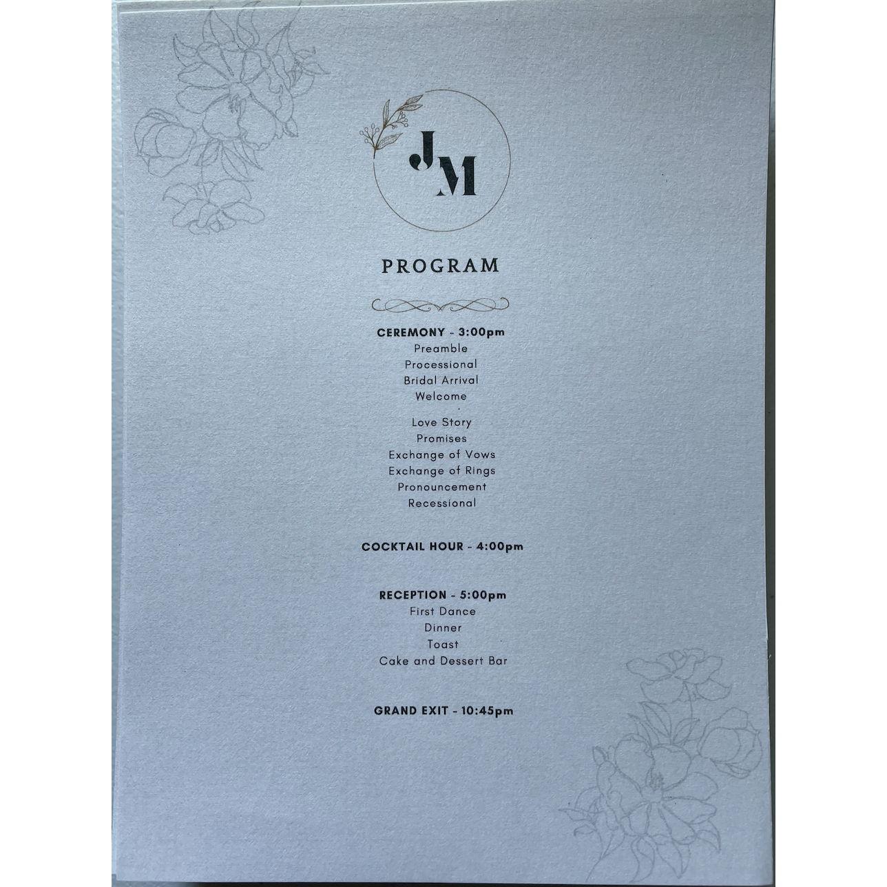 Wedding Program