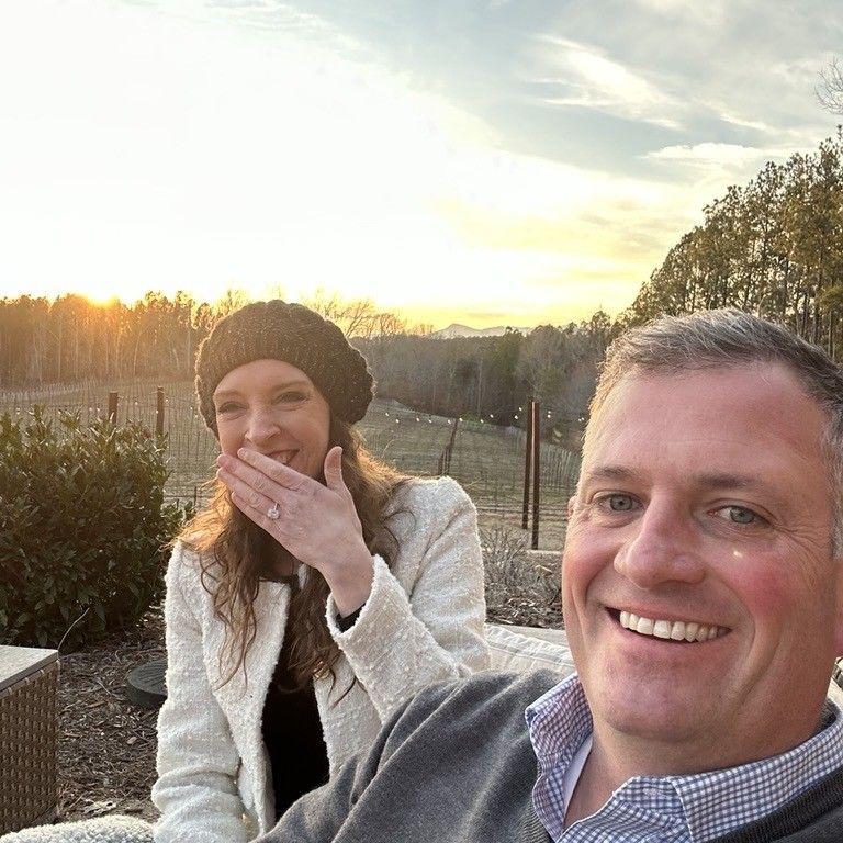Amanda says "Yes" at Mountain Brook Vineyards. 2.14.25