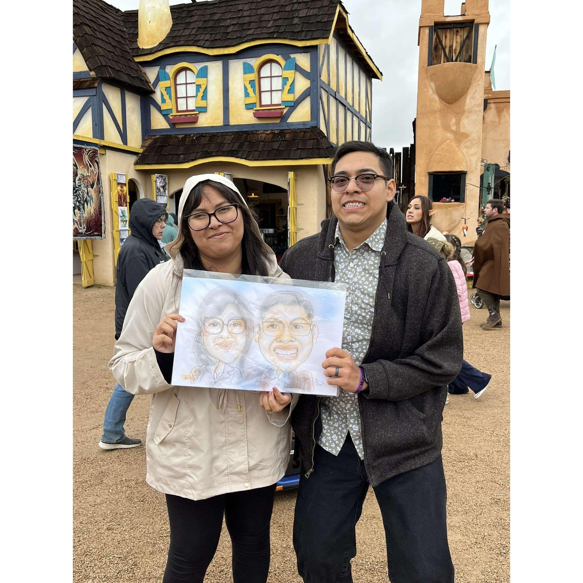 A caricature we had made of us!