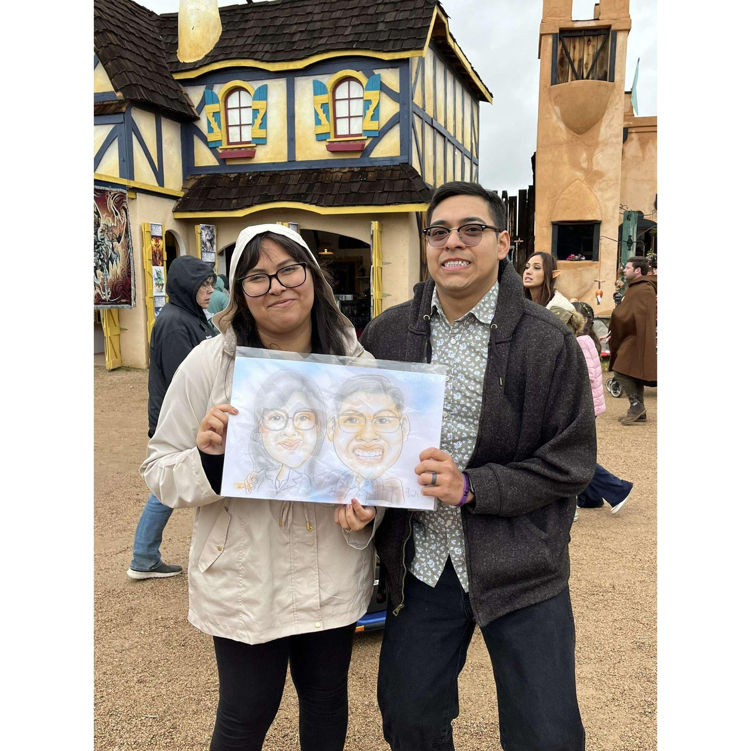 A caricature we had made of us!