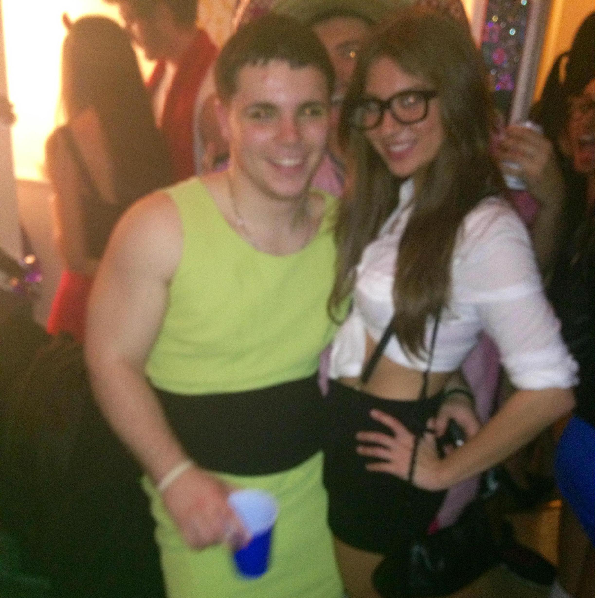 First Halloween in New Paltz. Yes, Chris is wearing a dress