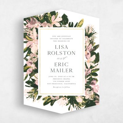 White Diamond Wedding Invitation - Bloomsbury Portrait Foil
