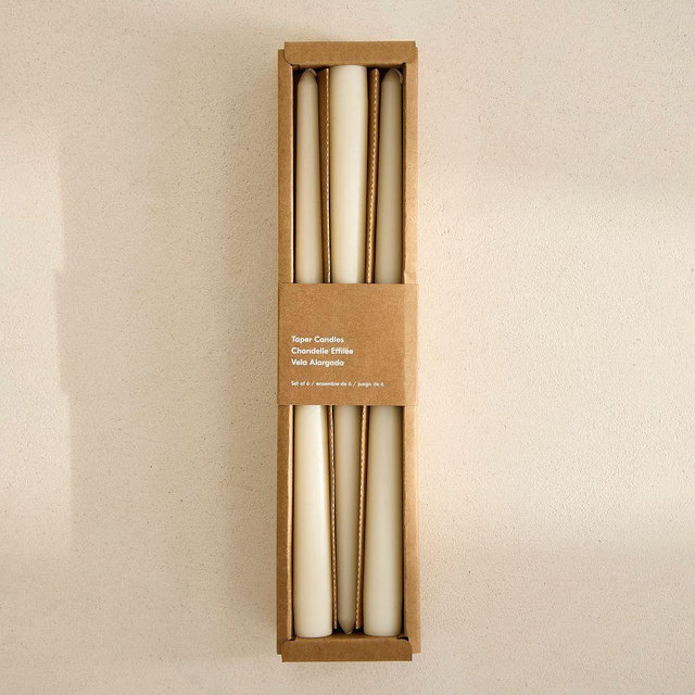 Signature Wax, Basic Tapers, Ivory, Set of 6