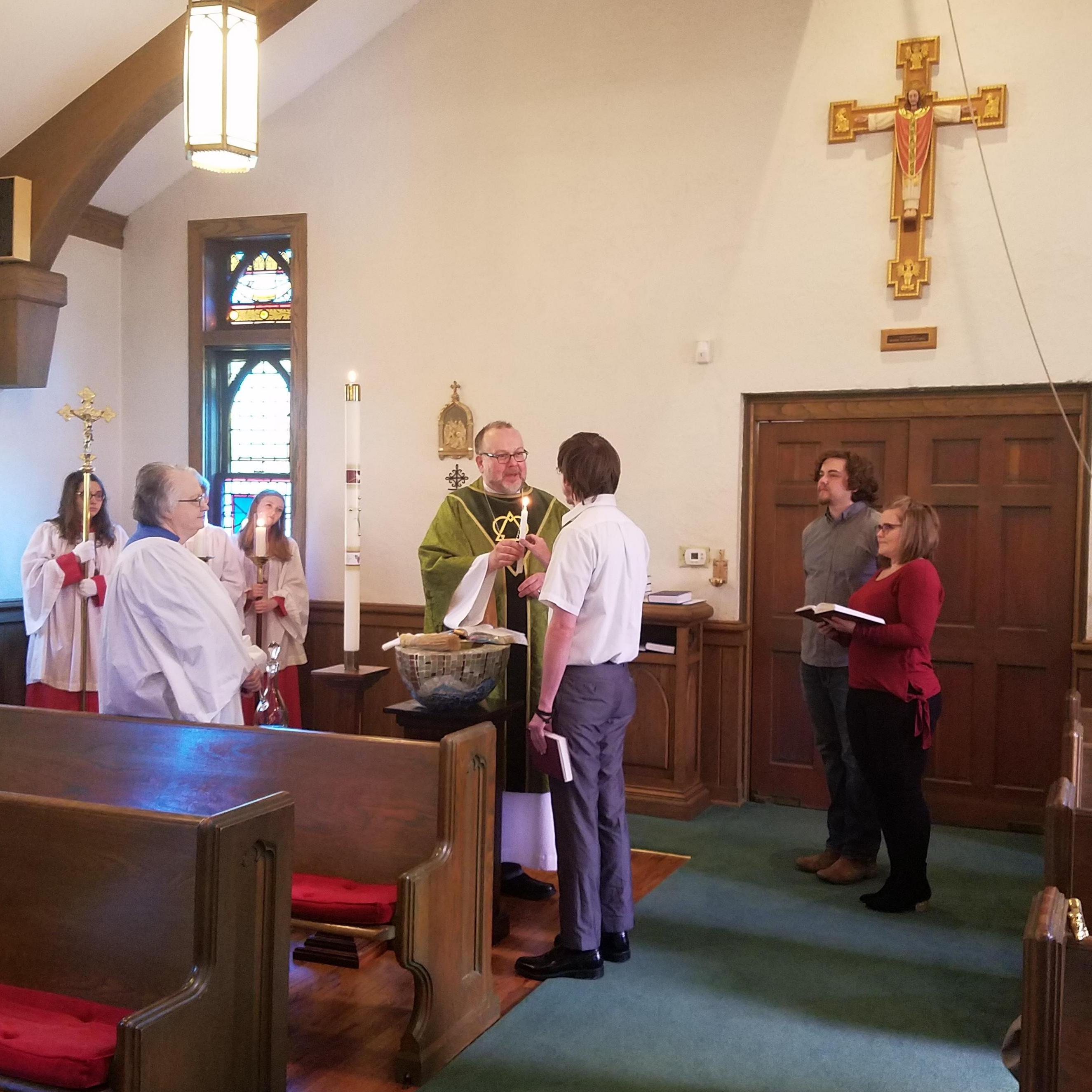 Zach's baptism into membership at St. James (Memphis, TN)
was a significant step in our journey of mutual encouragement and exhortation
in pursuit of loving and obeying God as our first priority.