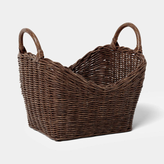 Small Stain Rattan Basket Dark Brown - Threshold™