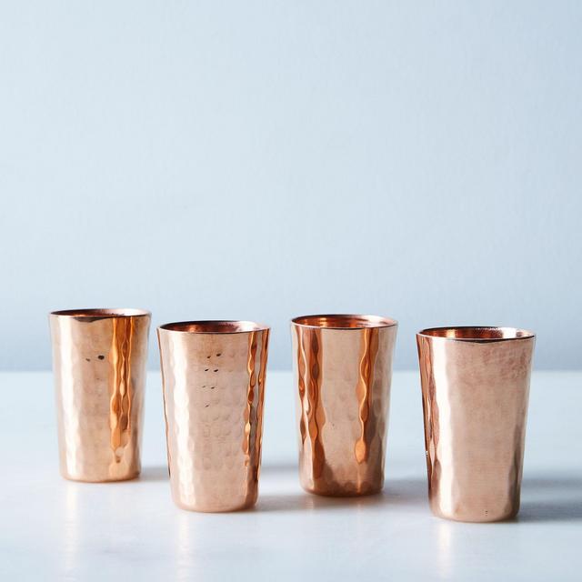 Hammered Copper Tequilero Shot Cups (Set of 4)