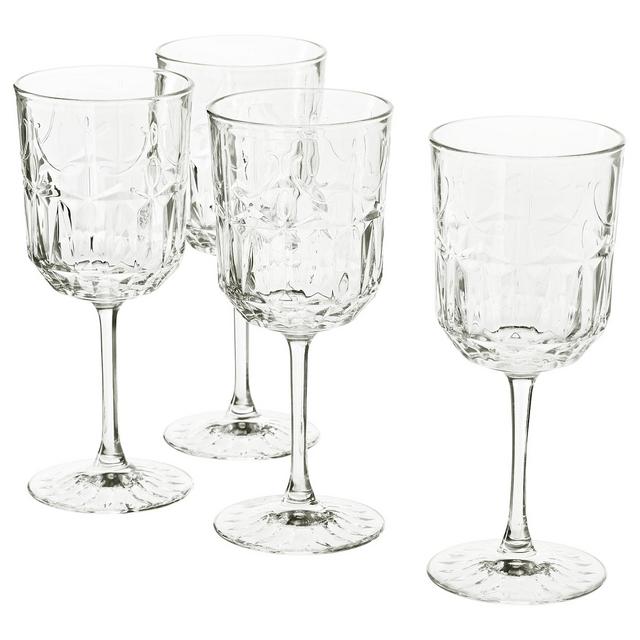 SÄLLSKAPLIG Wine glass, clear glass/patterned, 9 ozShow measurements specifications