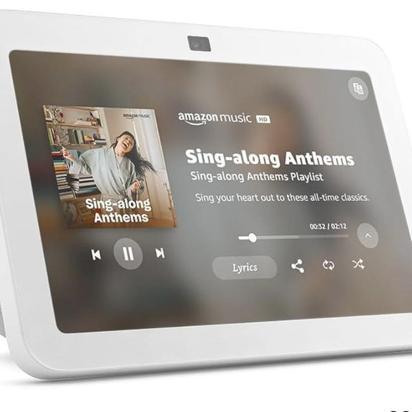 Amazon Echo Show 8 (newest model), With Spatial Audio, Smart Home Hub, and Alexa, Glacier White