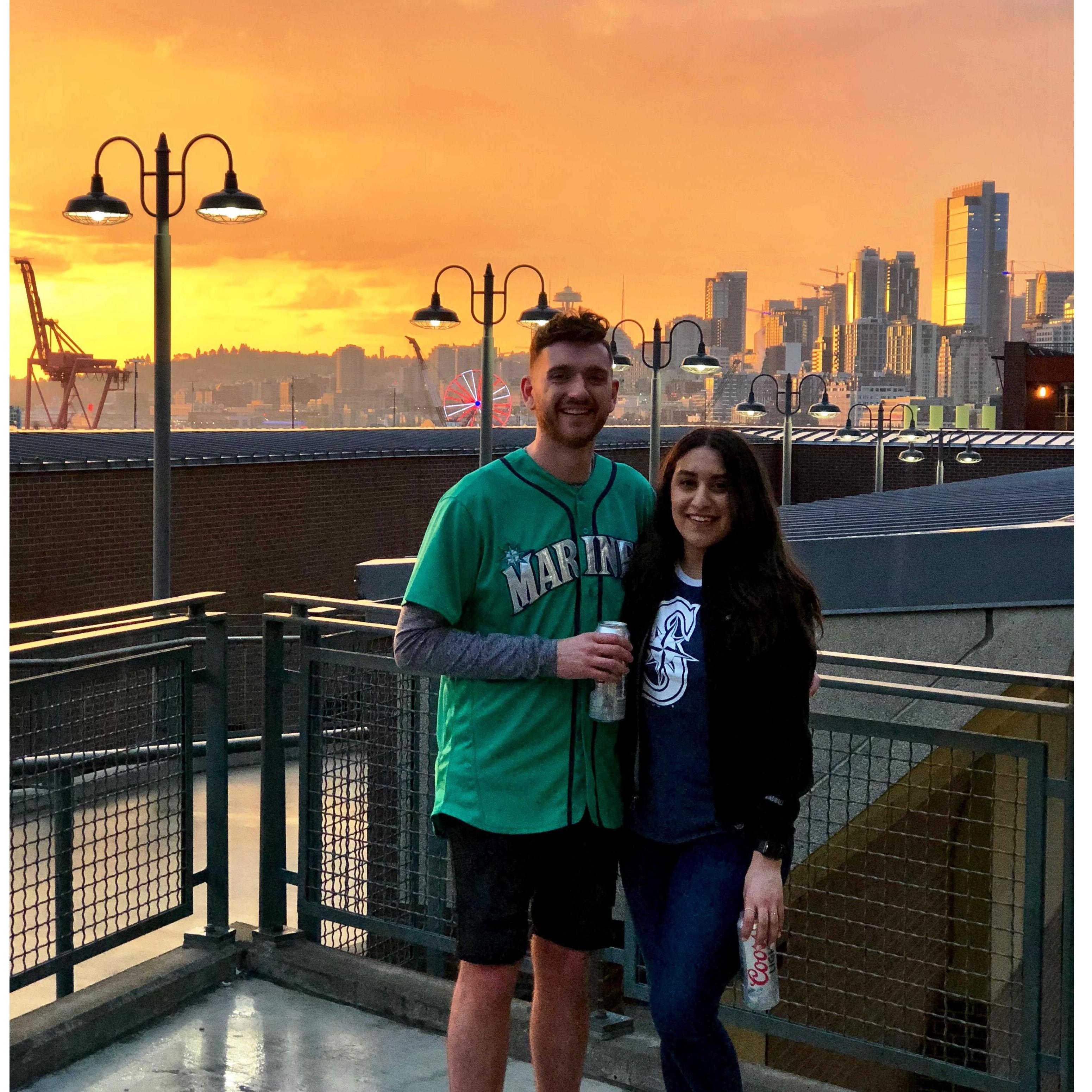 One of MANY Seattle Mariner's games we have been to, but at this one, we ran from the beer garden to the top of the stadium to take a picture with the most amazing sunset ever.