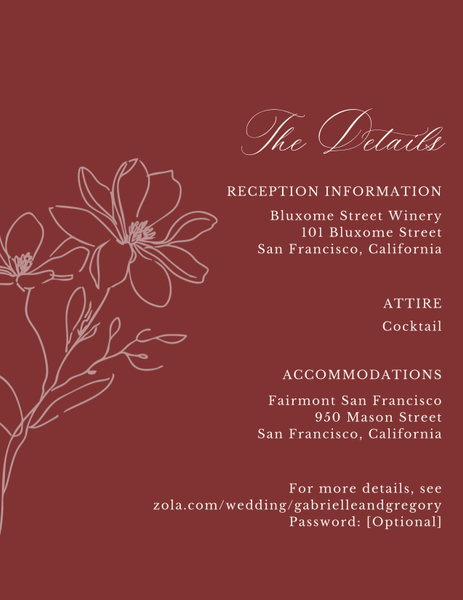 Magnolia | Currant Red | Zola Wedding Enclosure Cards
