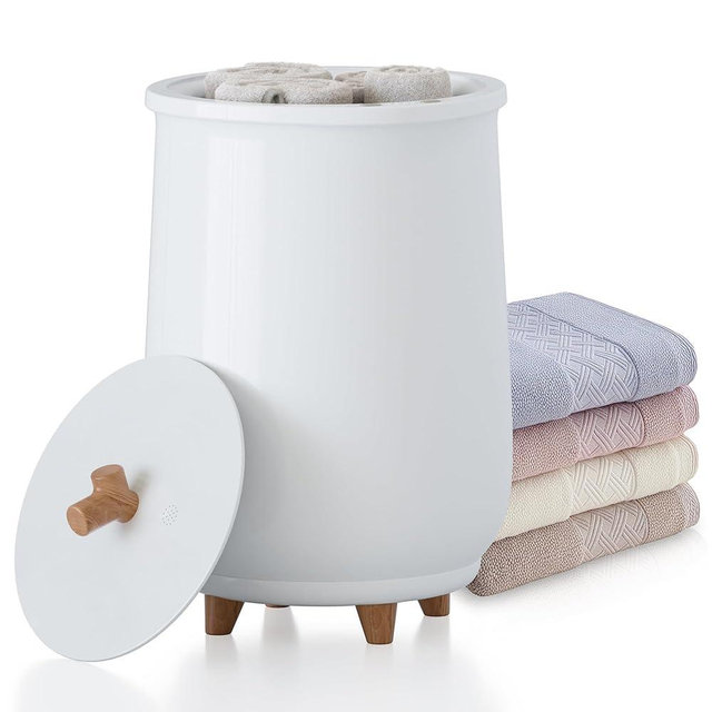 EUHOMY Towel Heating Bucket, 20L Large Towel Heating Bucket for Spa, Automatic Shutdown, Adjustable Temperature and Timing, Quick and Even Heating, Hot Towel Heating Bucket with Fragrance Tray, White