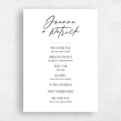White Simple Wedding Program - Hannegan