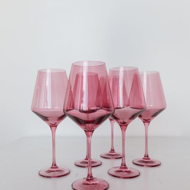 Estelle Colored Wine Stemware - Set of 6 {Rose}