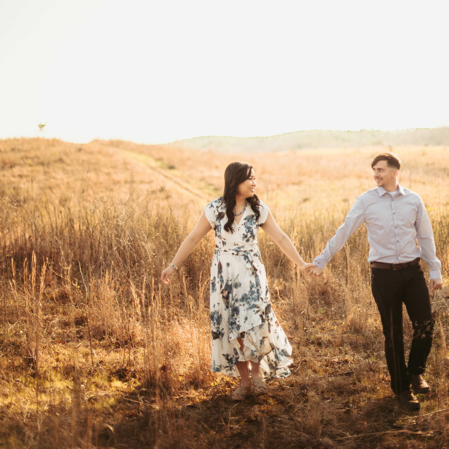 Engagement photos in Columbiana on the Crumpton Quail Farm
