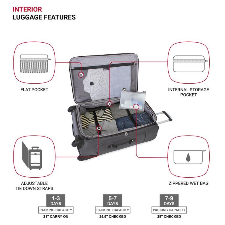 SwissGear, 6283 Expandable Spinner 3-Piece Softside Luggage Set | Zola