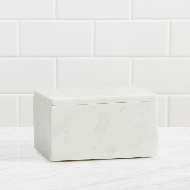 Frost Accessories, Lidded Box, White Marble