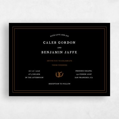 Black Wedding Invitation - Marana Landscape