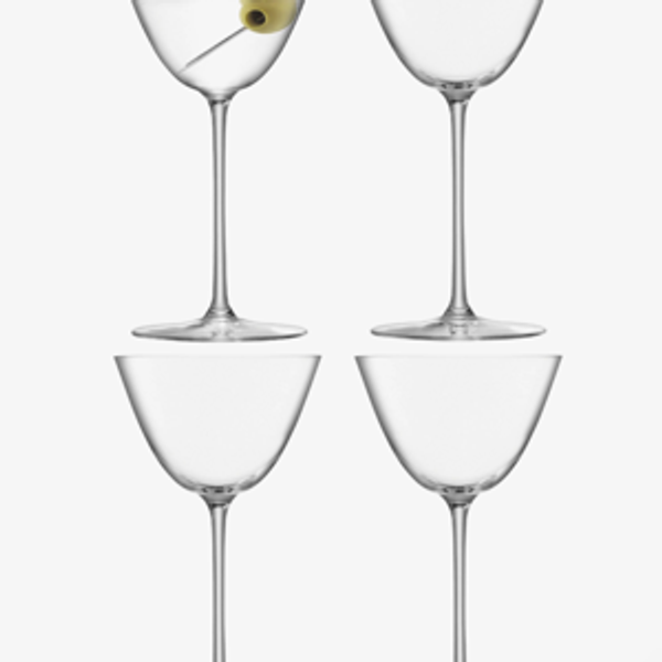 Martini Glass x 4 7oz, Clear | Borough | LSA Drinkware