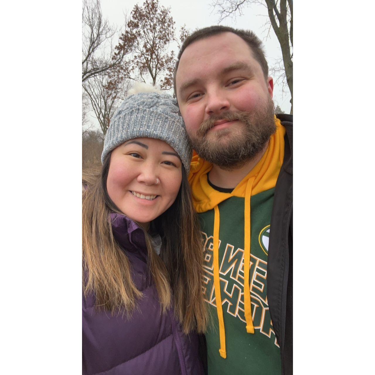 Walking at the dog park!