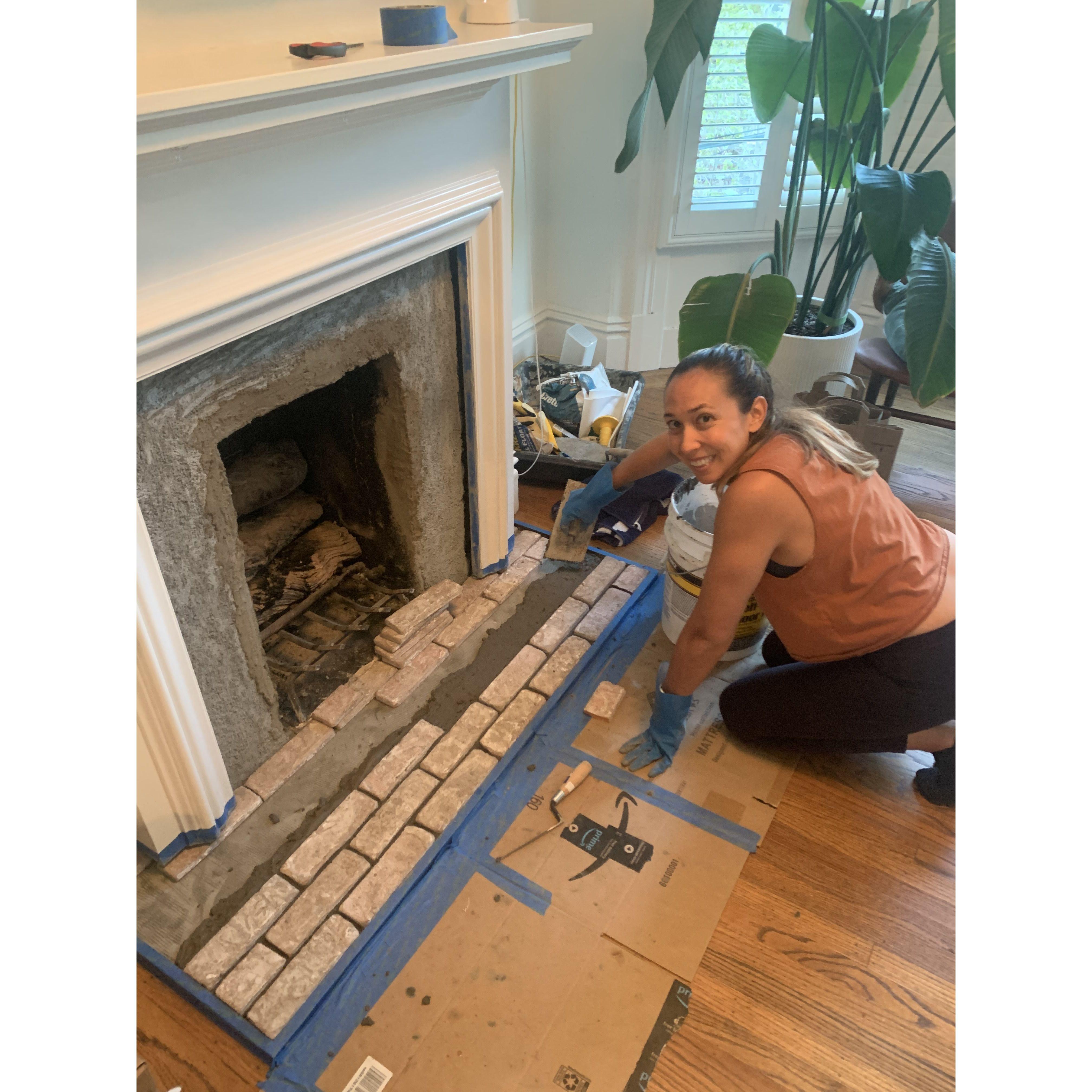 One year update on the fireplace---progress has been made