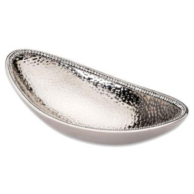 Classic Touch Stainless Steel Oval Boat Bowl
