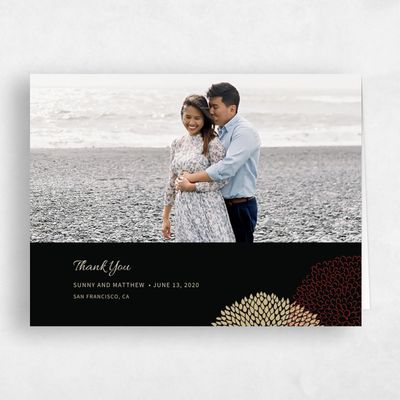 Black Geometric Wedding Thank You - Mikasa Portrait