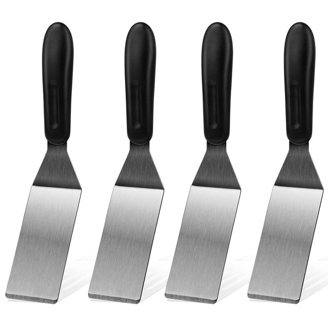 Small Spatula 4 PCS, Mini Serving Spatula for Kitchen Use, Metal Spatula for Serving and Turning, Ideal for Pancakes, Brownies, Desserts, Cookie, Eggs or Small Pan